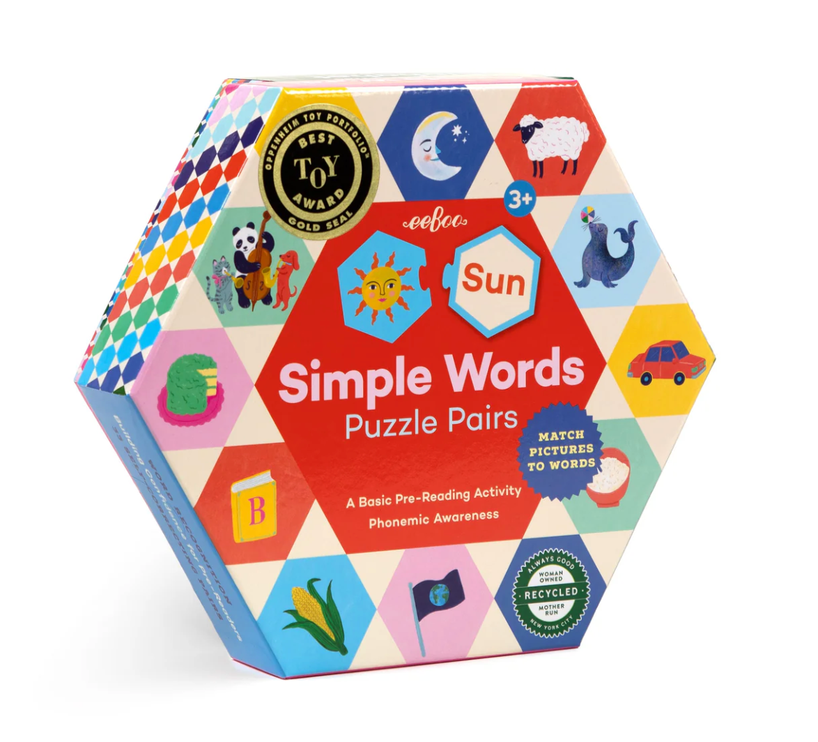 Simple Words Hexagon Puzzle Pairs