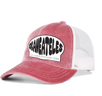 velvet trucker hat: SKANEATELES
