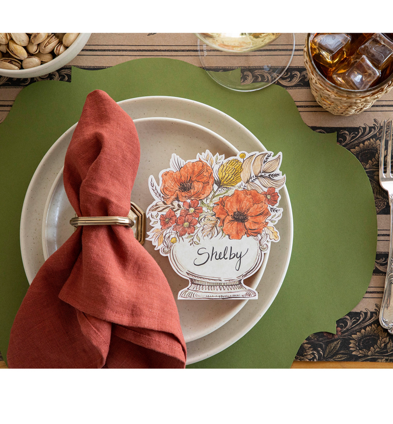 green: French Frame Die Cut Placemat Sheets Placemat