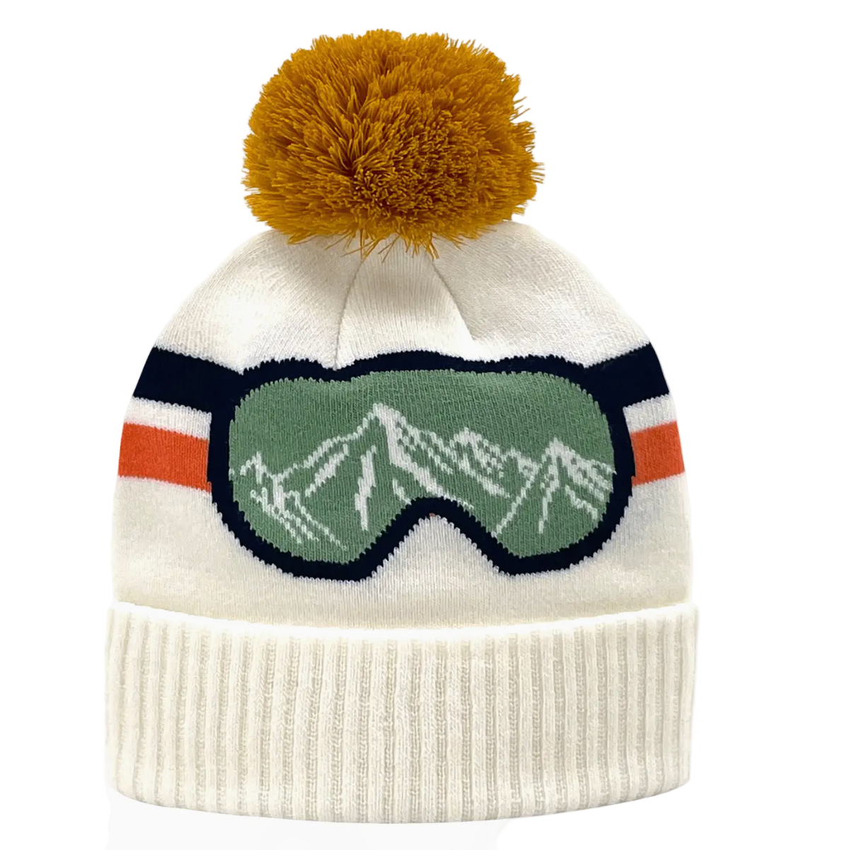 Goggles Winter Knit Beanie Hat with Pom Pom Top