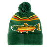 Trout Winter Knit Beanie Hat with Pom Pom Top