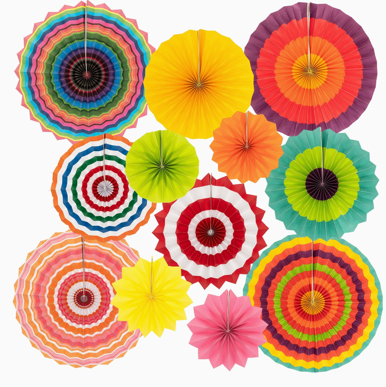 Fiesta Party Paper Fans Set