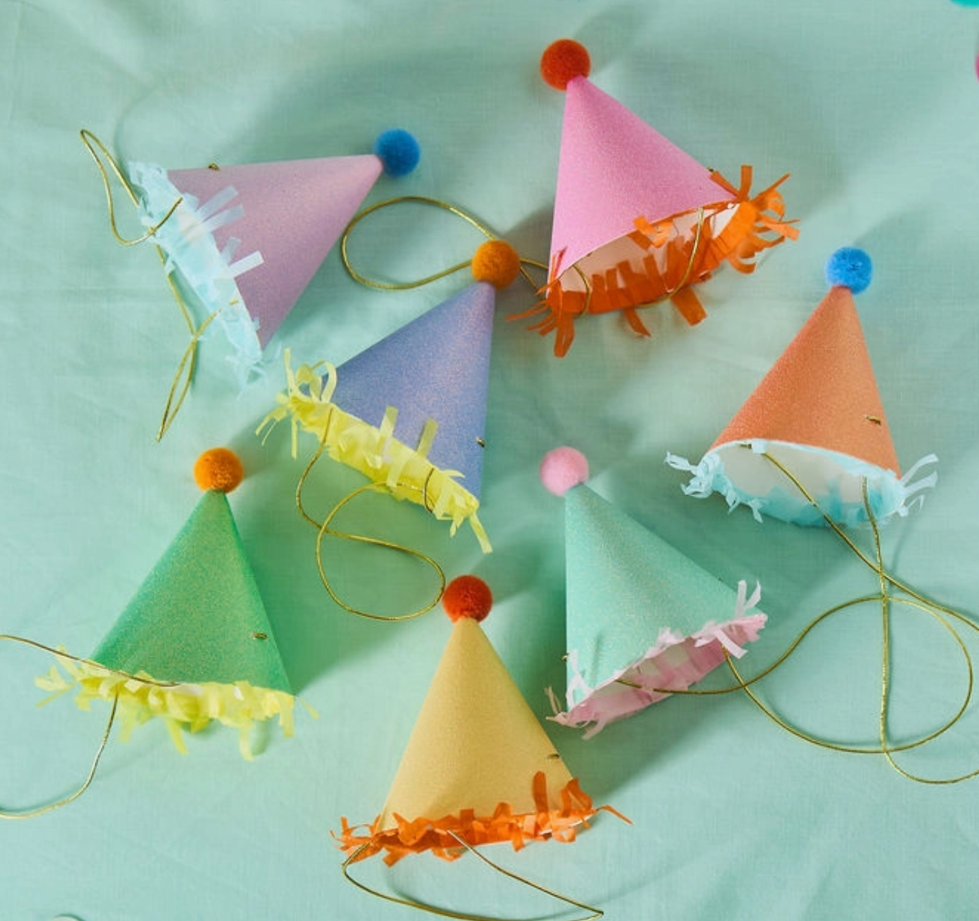Top Off the Fun Mini Glitter Party Hats Set