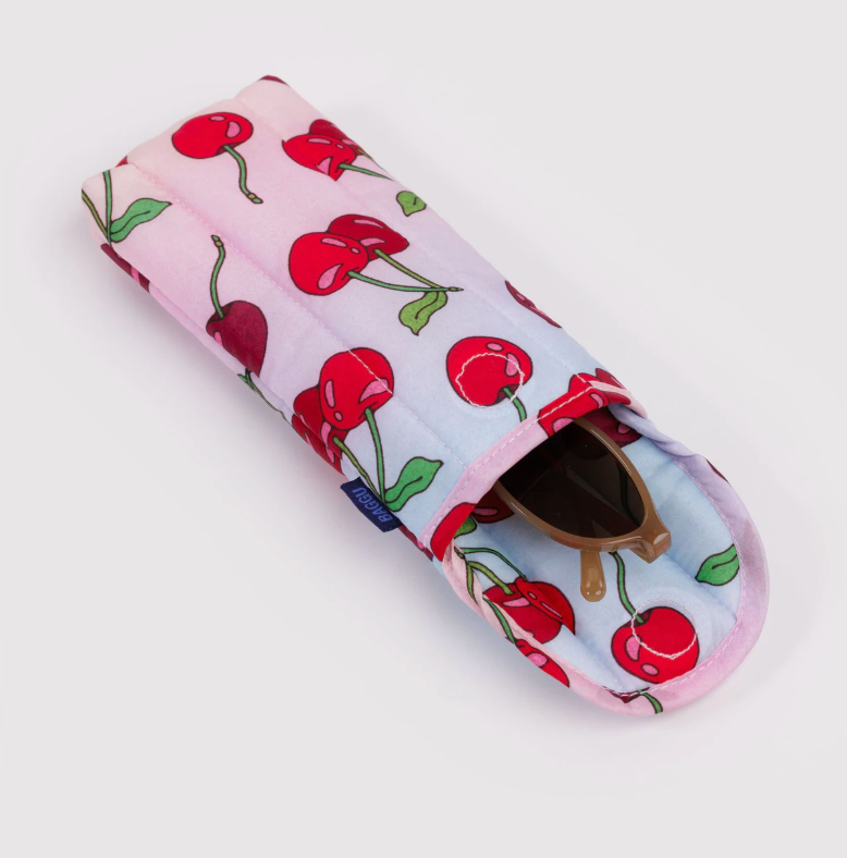 cherries puffy eye glass case