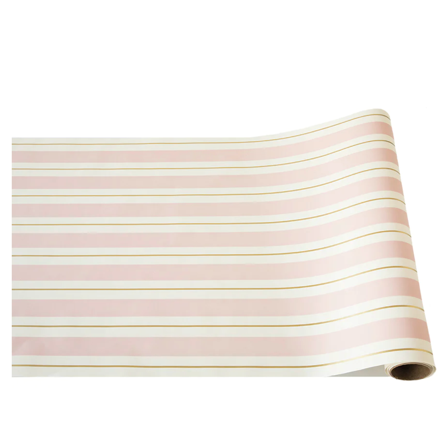 awning pink/gold stripe: paper table runner