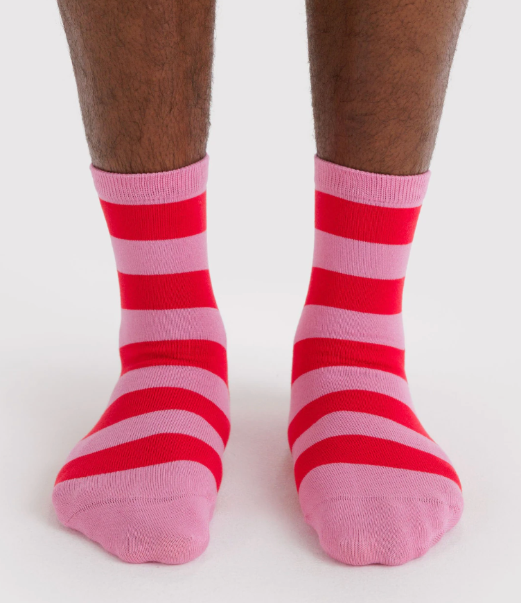 pink stripe sock: BAGGU