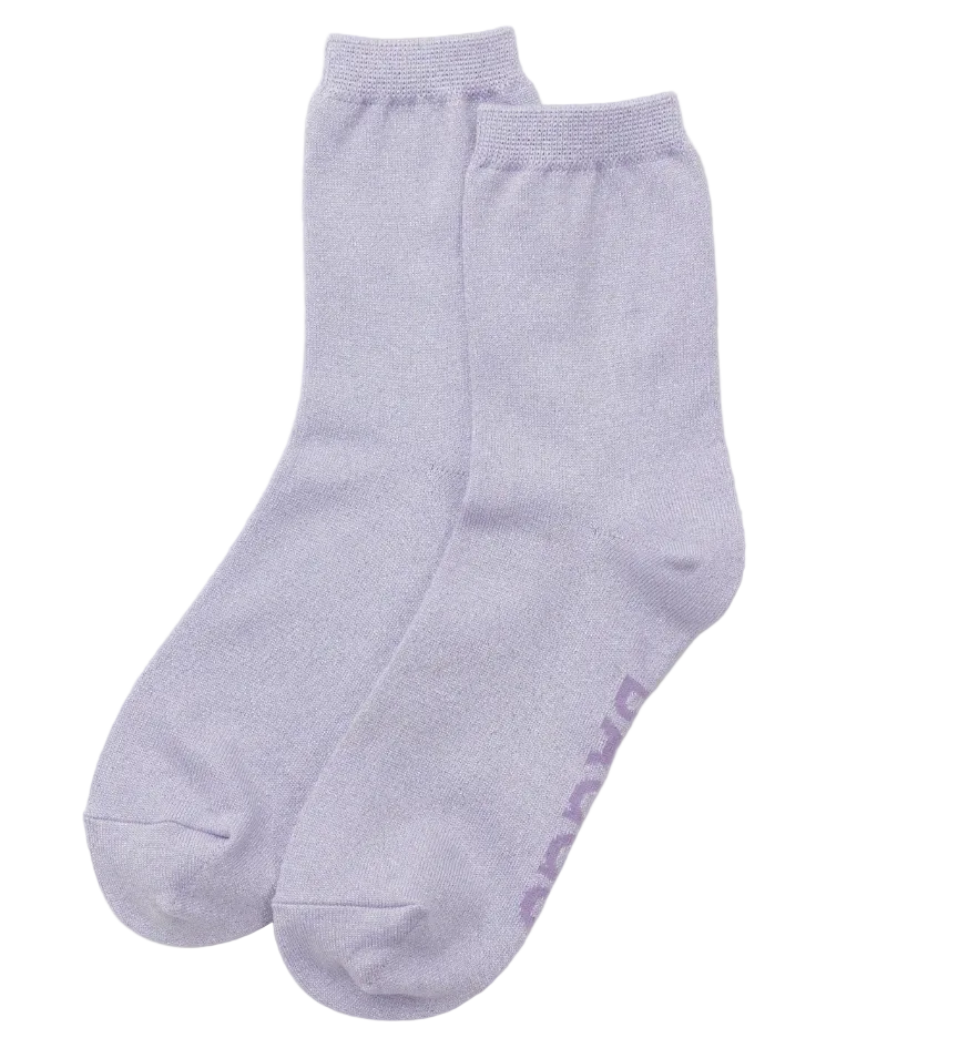 lavender metallic sock: BAGGU