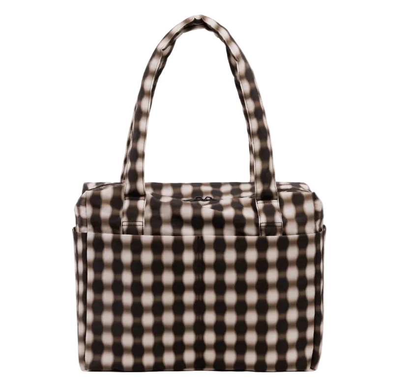 blurred gingham small cloud carry on BAGGU