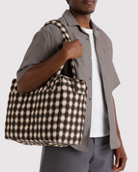 blurred gingham small cloud carry on BAGGU