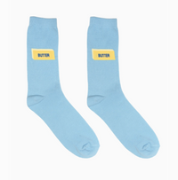 3D Packaged Crew Socks - Butter Stick - Light Blue