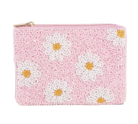 daisies beaded coin purse