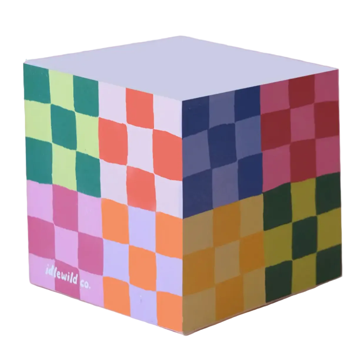 rainbow check-   Sticky Note Cube