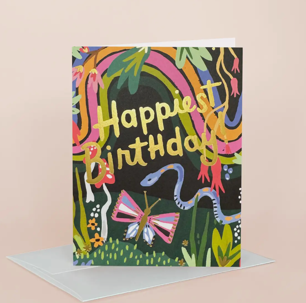 Rainbow Garden HBD greeting card