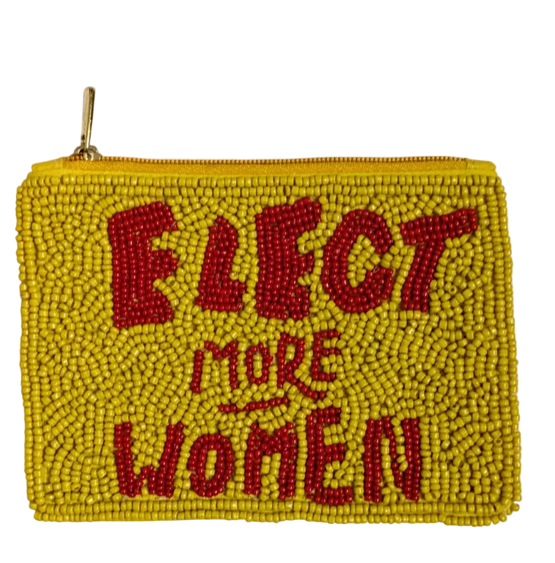 elect more women  beaded coin purse