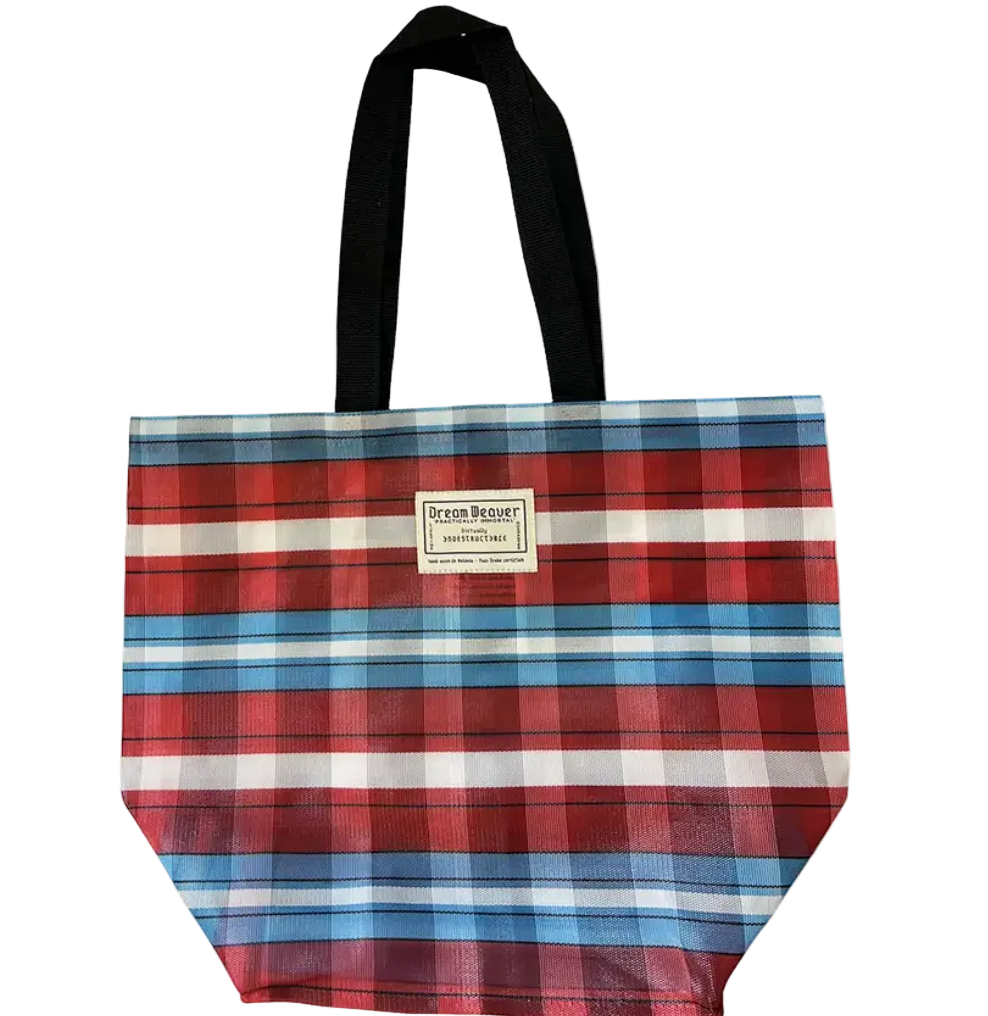 The Bodega Market Bag - Firecracker Plaid