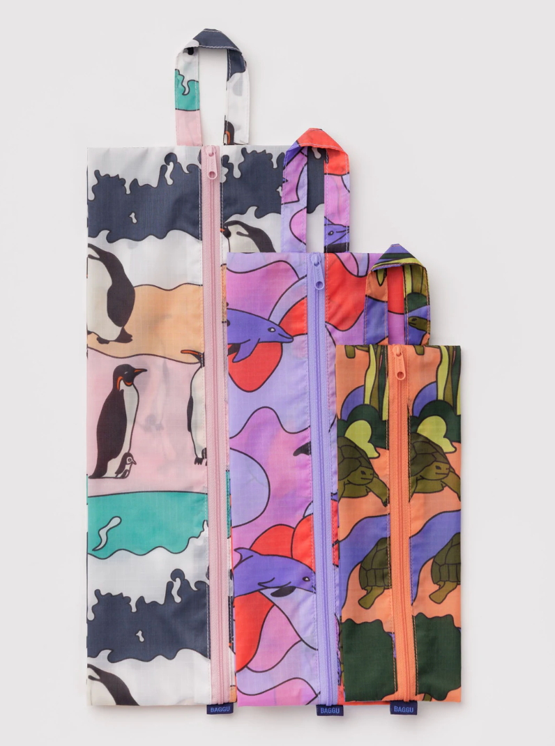 vacation animals florals 3D travel zip set