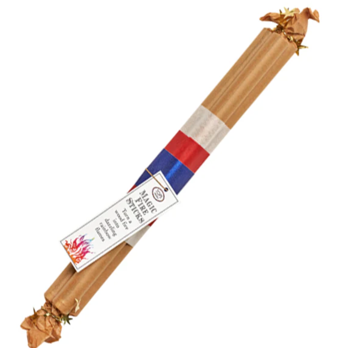 red.white,blue Magic Yule Logs Rainbow Flames (Bundle of 3)