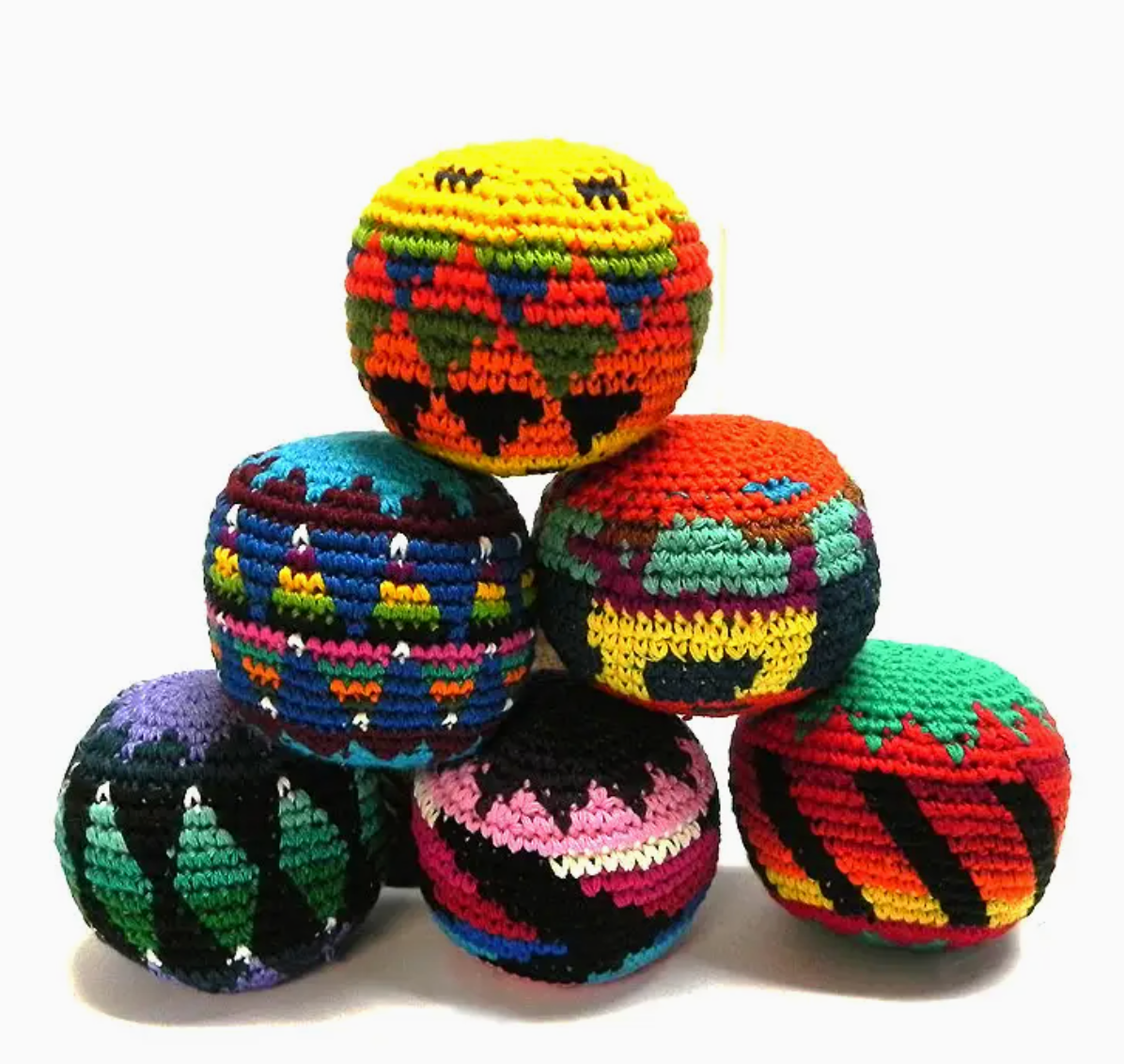 crochet hacky sack/footbag kick toy
