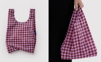 pink houndstooth : BAGGU bag