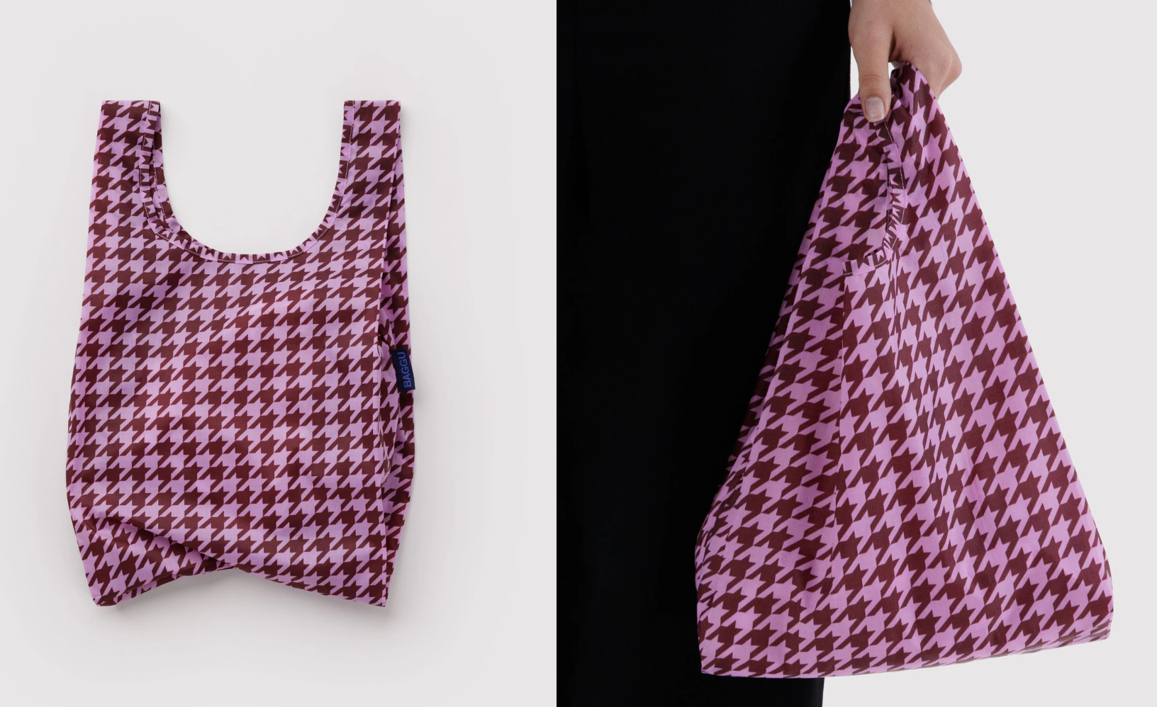pink houndstooth : BAGGU bag