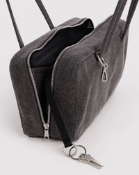 Denim Black Bowler Bag