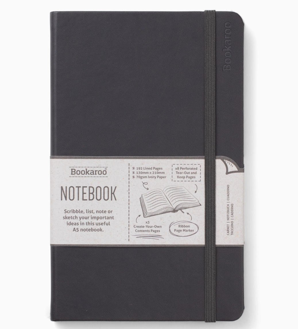 charcoal- BOOKaroo A5 notebook