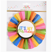 Rainbow It's My Birthday Paper Badge