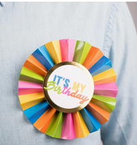 Rainbow It's My Birthday Paper Badge