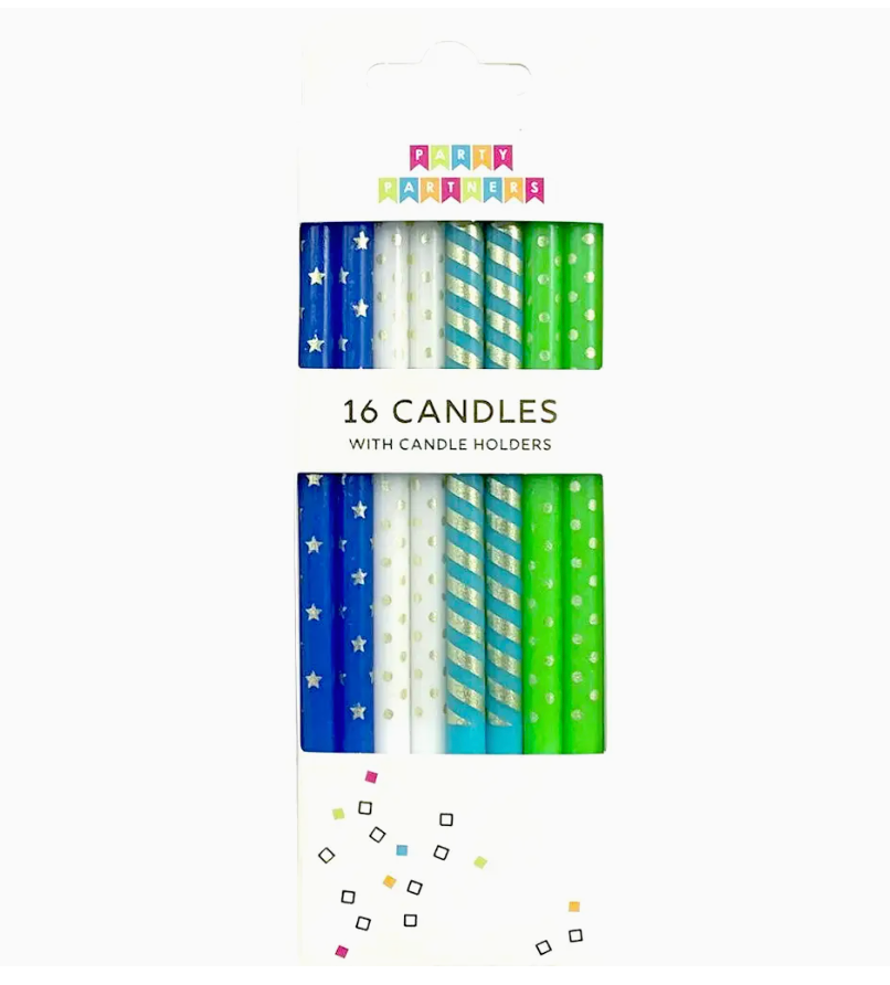 blue/geen mix candles