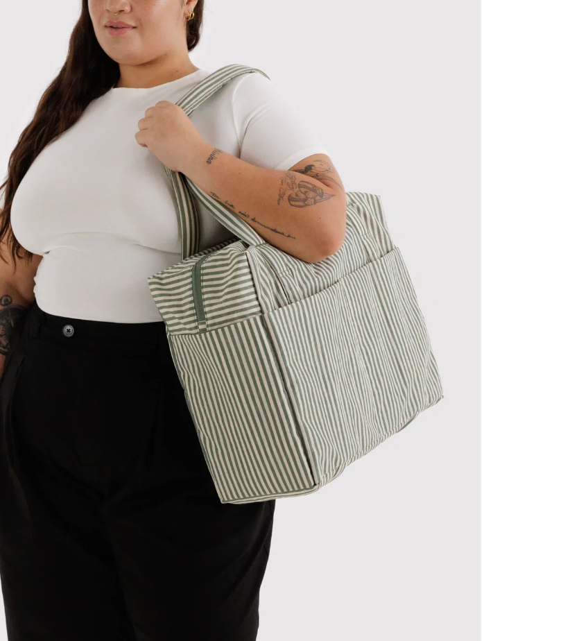 sage stripe : cloud carry-on BAGGU