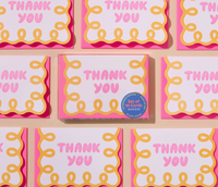 Scallop Thank You Notecard—Coquette Pink: letterpress box set
