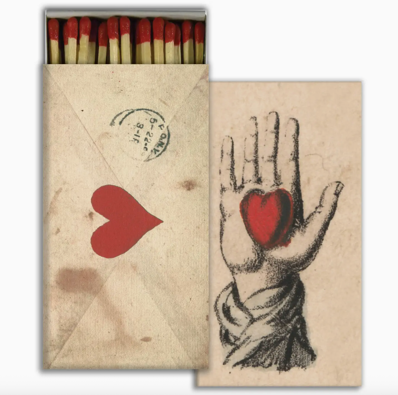 Love Letter, Hand with Heart: match box