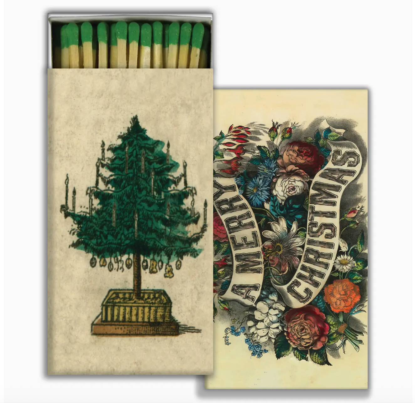 Holiday Merry Christmas tree: match box