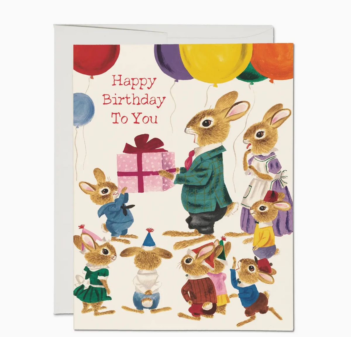 bunny party birthday card