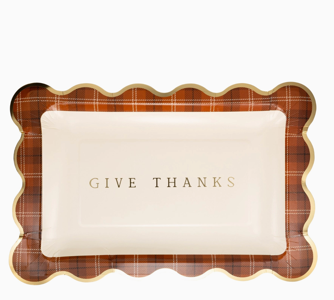 Give Thanks & Plaid Plate