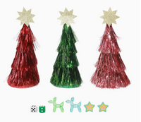 Colorful Tinsel Christmas Tree Confetti Crackers (6 Count)