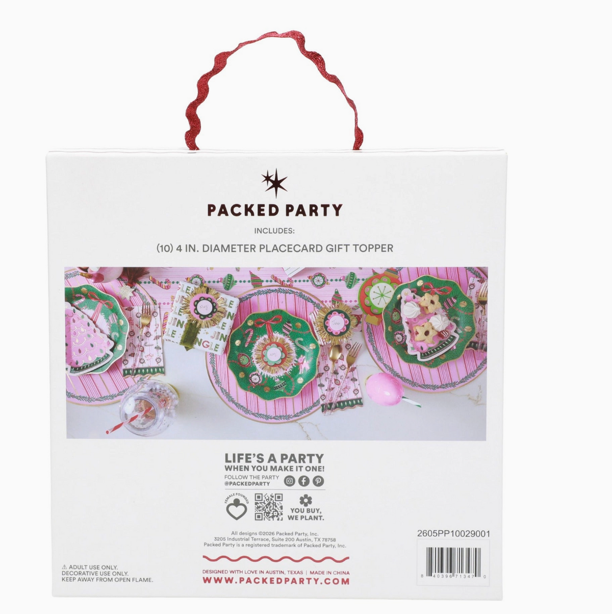 Packed Party Holiday Placecard & Gift Topper Celebration Decor