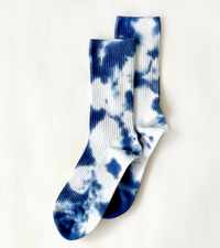 Indigo Tie-Dye Dressy Socks