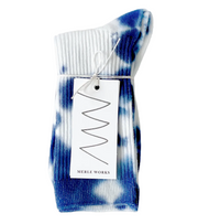 Indigo Tie-Dye Dressy Socks