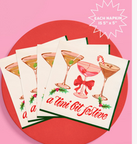 Christmas Cocktail Napkins 25pk | Tini Bit Festive Holiday