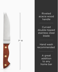 Double Tipped Acacia Bartender Knife