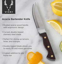 Double Tipped Acacia Bartender Knife