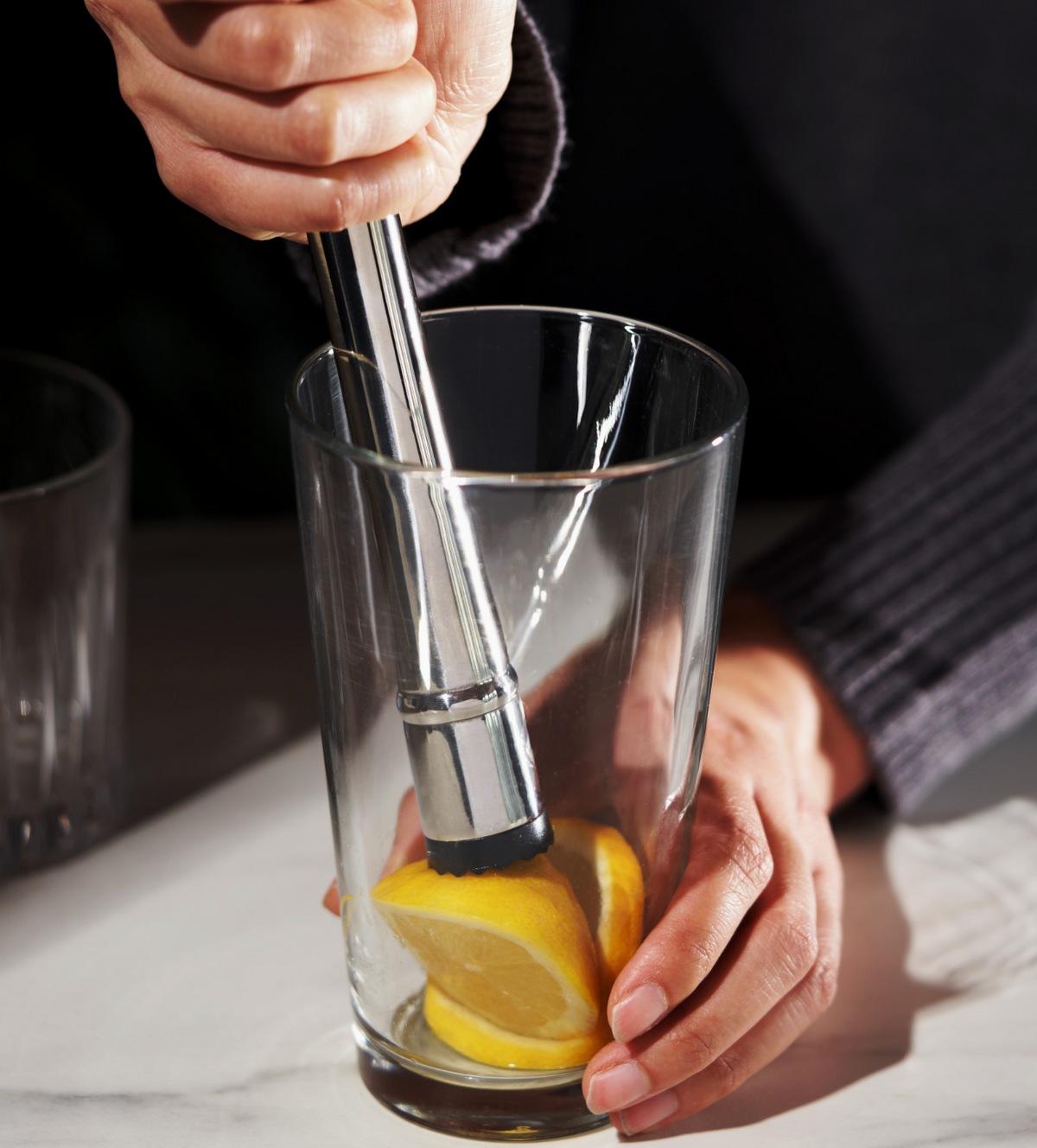 Polished Silver Finish Stainless Steel Muddler