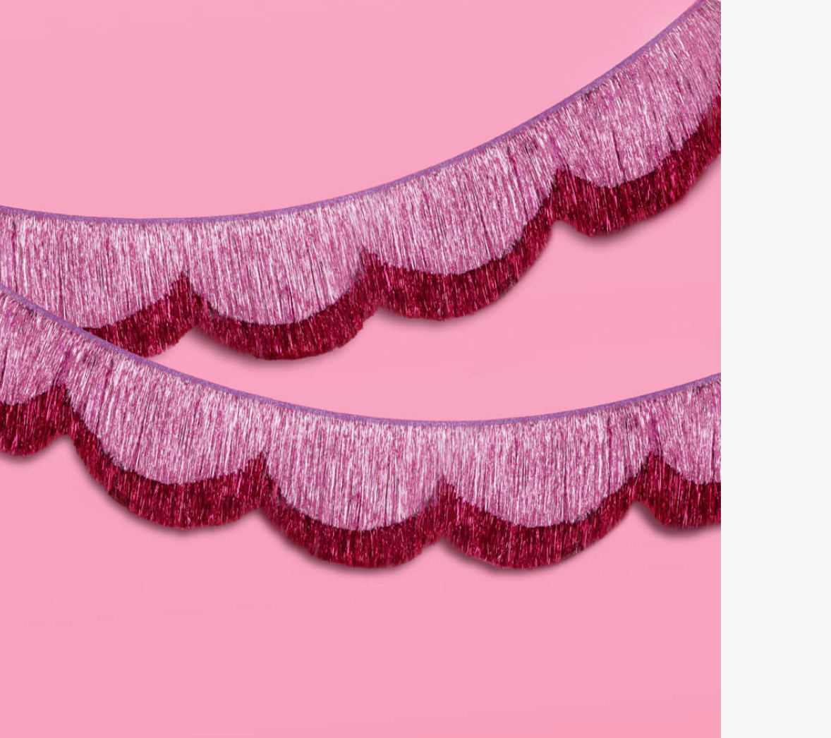 Pink Scalloped Fringe Banner | Party Decor
