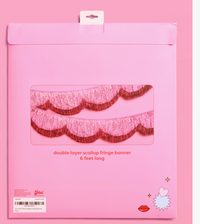 Pink Scalloped Fringe Banner | Party Decor