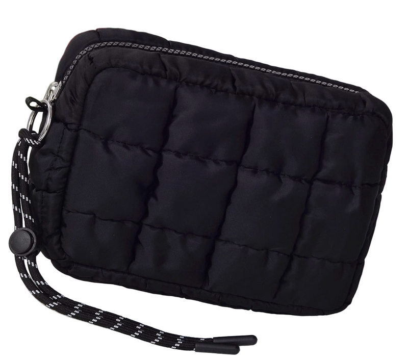 Nylon Quilted Puffer Clutch/Pouch