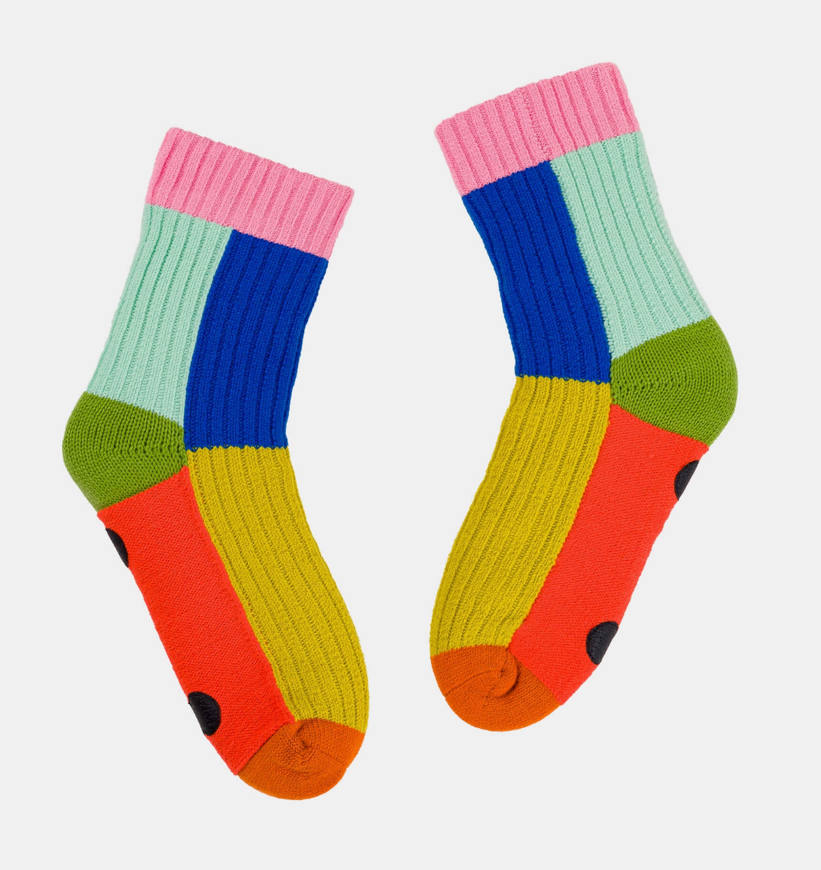 olive/cobalt: Kaleidoscope House Sock