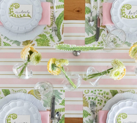awning pink/gold stripe: paper table runner