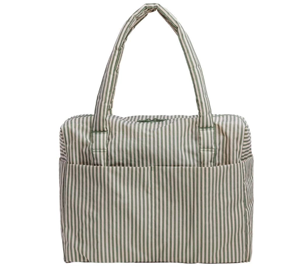 sage stripe: cloud carry on