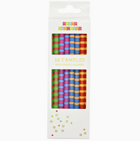 rainbow stripe candles